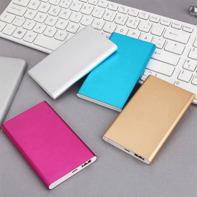 5Pcs Mobile Power Bank 5000mah Power Banks USB Chargers For Mobile Power Supply Ultra Thin Portable Wholesale