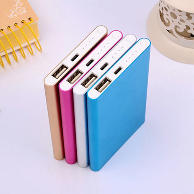 5Pcs Mobile Power Bank 5000mah Power Banks USB Chargers For Mobile Power Supply Ultra Thin Portable Wholesale